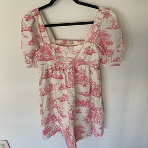 Printed Puff Sleeve Dress